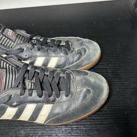 Adidas Samba Men’s Size 7.5 Classic Black White Leather Casual Shoes Sneakers - Picture 6 of 16